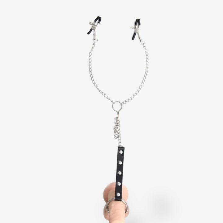 Pince téton chaîne <br> Pression ajustable | Stimulation dominée