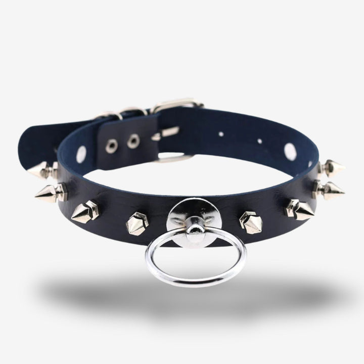Collier BDSM <br> O-Ring clouté | Style rebelle