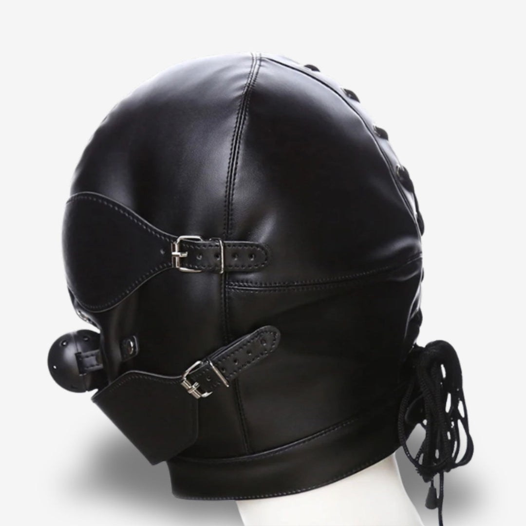 Cagoule avec gagball <br> Look intense | Tension érotique