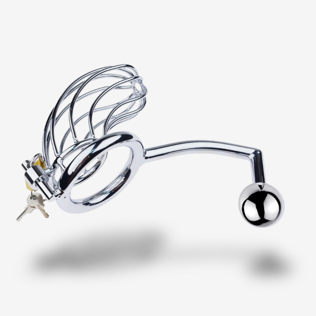 Cage avec anal hook <br> Double contrainte | Plaisir verrouillé
