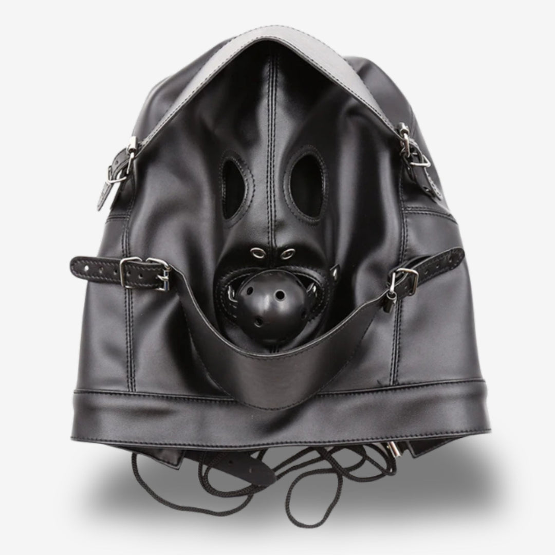 Cagoule avec gagball <br> Look intense | Tension érotique