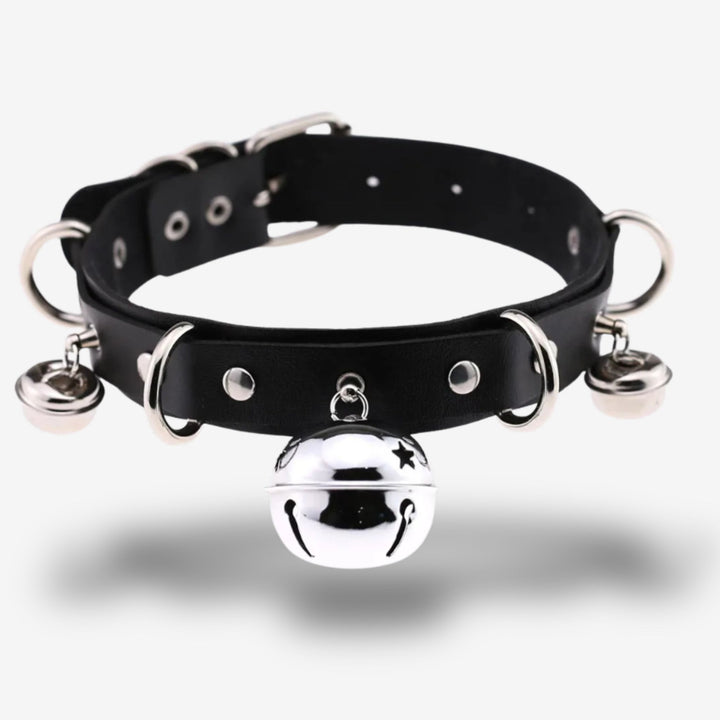 Collier BDSM <br> Double sangle | Grelot central