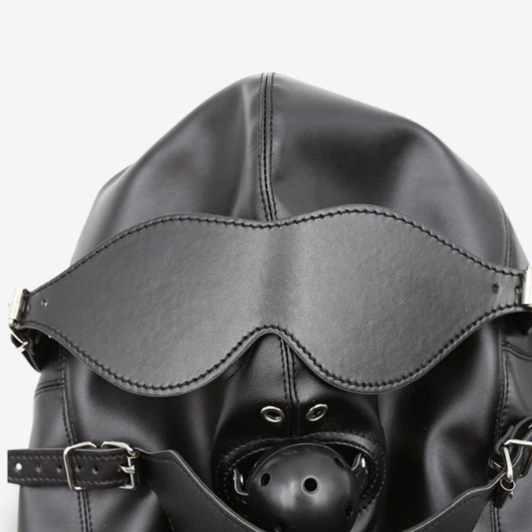 Cagoule avec gagball <br> Look intense | Tension érotique